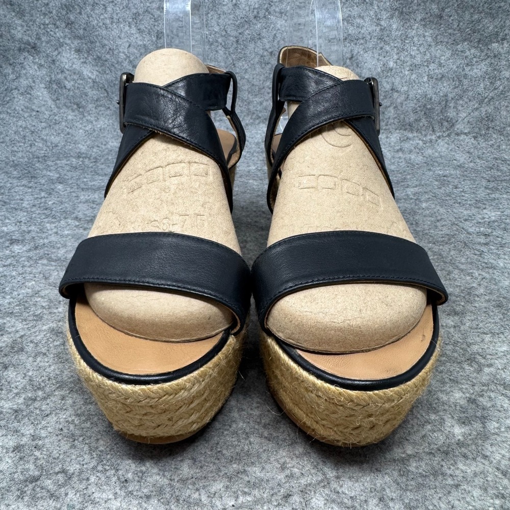 Eric Michael Womens Wedge Heel Ankle Strap Espadrilles Sandals Sz 10-11 Black - Picture 3 of 10
